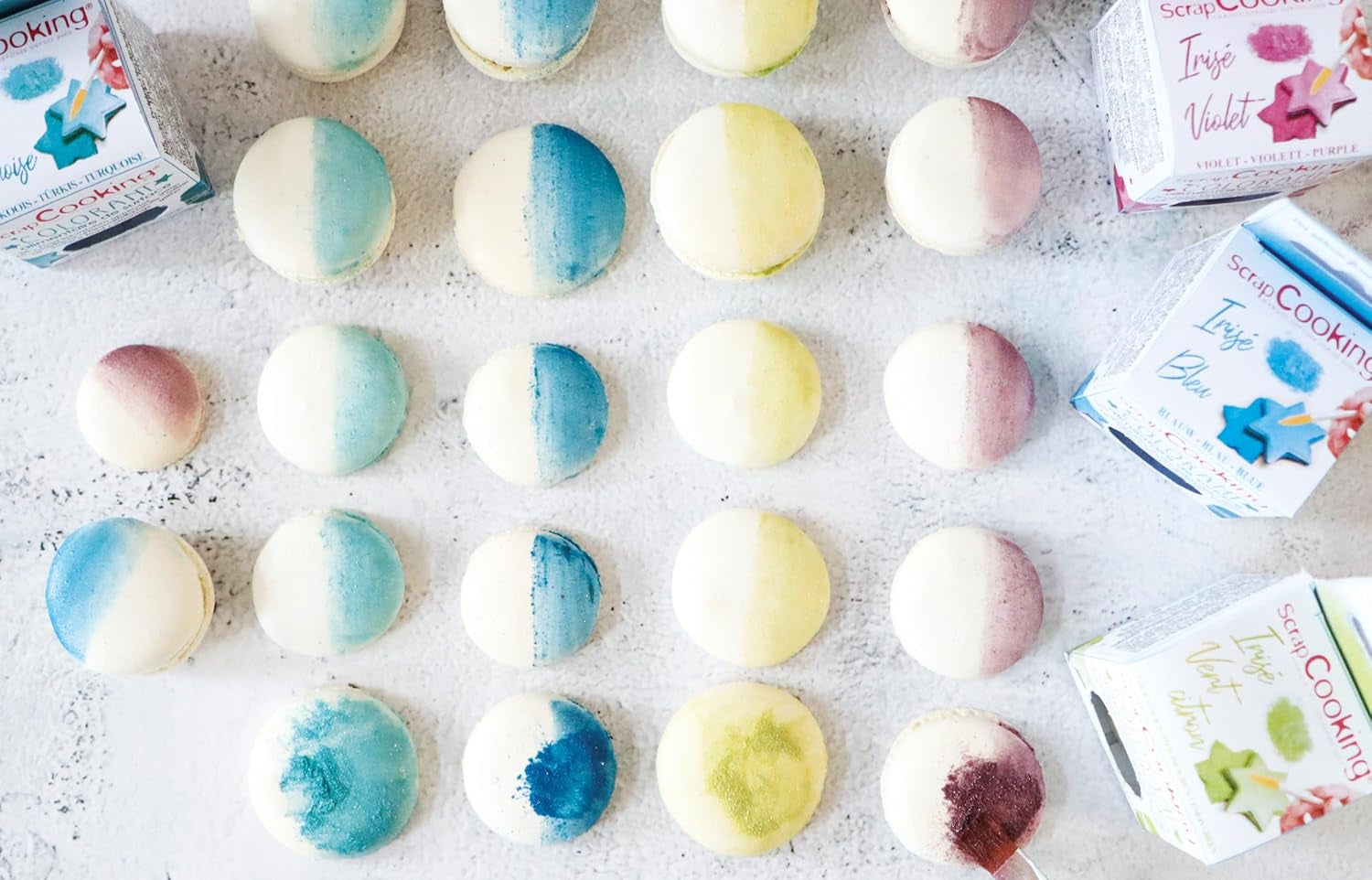 Scrapcooking - Colorant Alimentaire Vert Citron - Poudre Pailletée Comestible pour Surfaces - Pour Gâteaux, Biscuits, Macarons, Chocolat et Fudge - Vert Citron - 4087