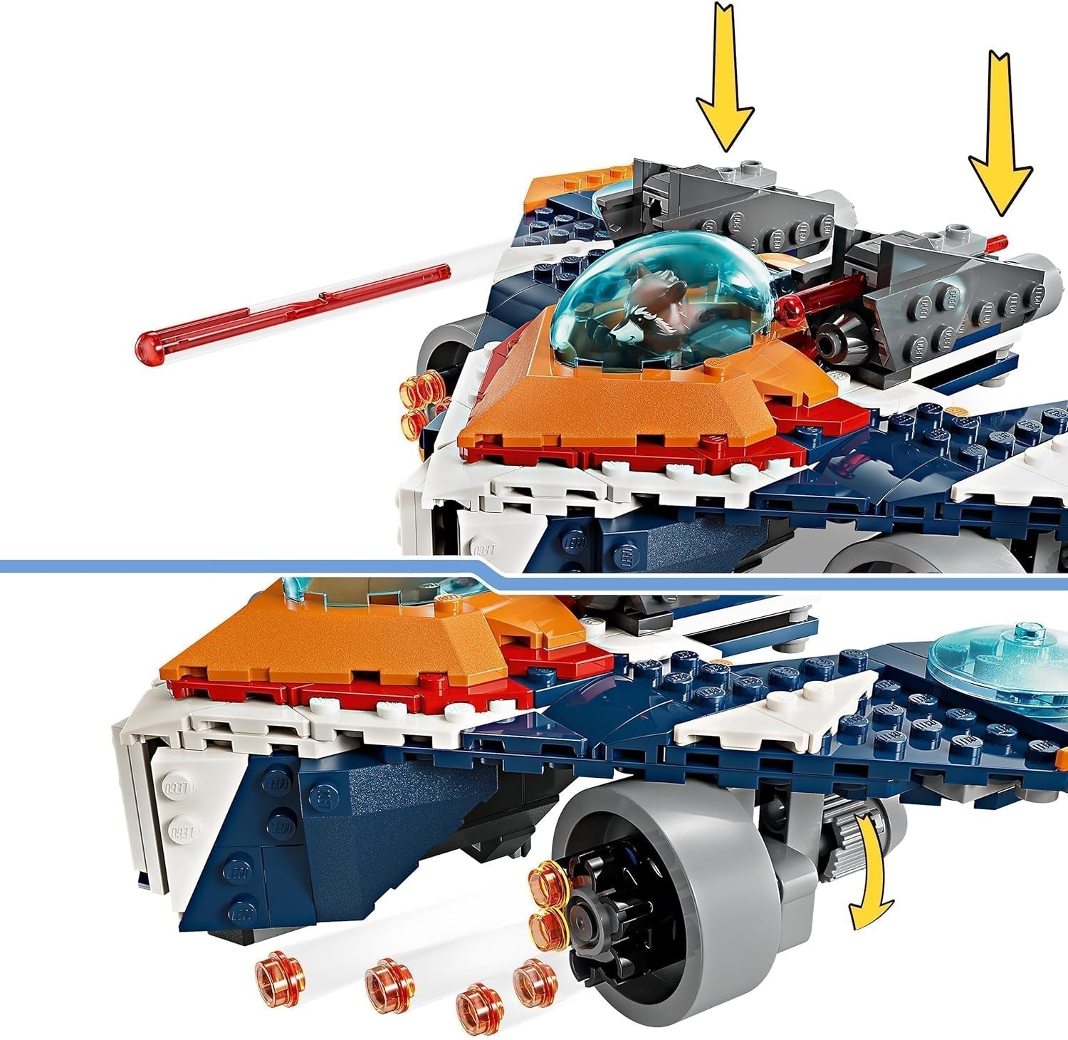LEGO Marvel Rockets Vaisseau spatial contre. Ronan Ensemble de vaisseau spatial à construire Les Gardiens de la Galaxie Figurine de super-héros Jouet Cadeau pour garçons et filles de 8 ans 76278 Jeux de construction Besuche den LEGO-Store