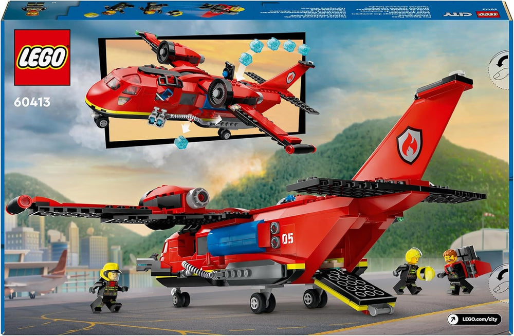 Avion de lutte contre les incendies LEGO City, ensemble de pompiers pour enfants, jeu de construction avec 3 figurines de pompiers et décoration de feu, excellente idée de cadeau pour les garçons et les filles à partir de 6 ans 60413 Jeux de construction Besuche den LEGO-Store