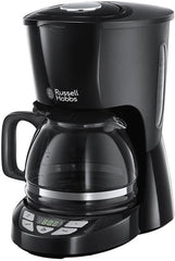 Russell Hobbs Cafetière [minuterie numérique, pomme de douche pour une extraction et un arôme optimaux] Textures+ (1 à 12 tasses, carafe en verre 1,25 L, plaque chauffante, système anti-goutte) Cafetière à filtre 22620-56