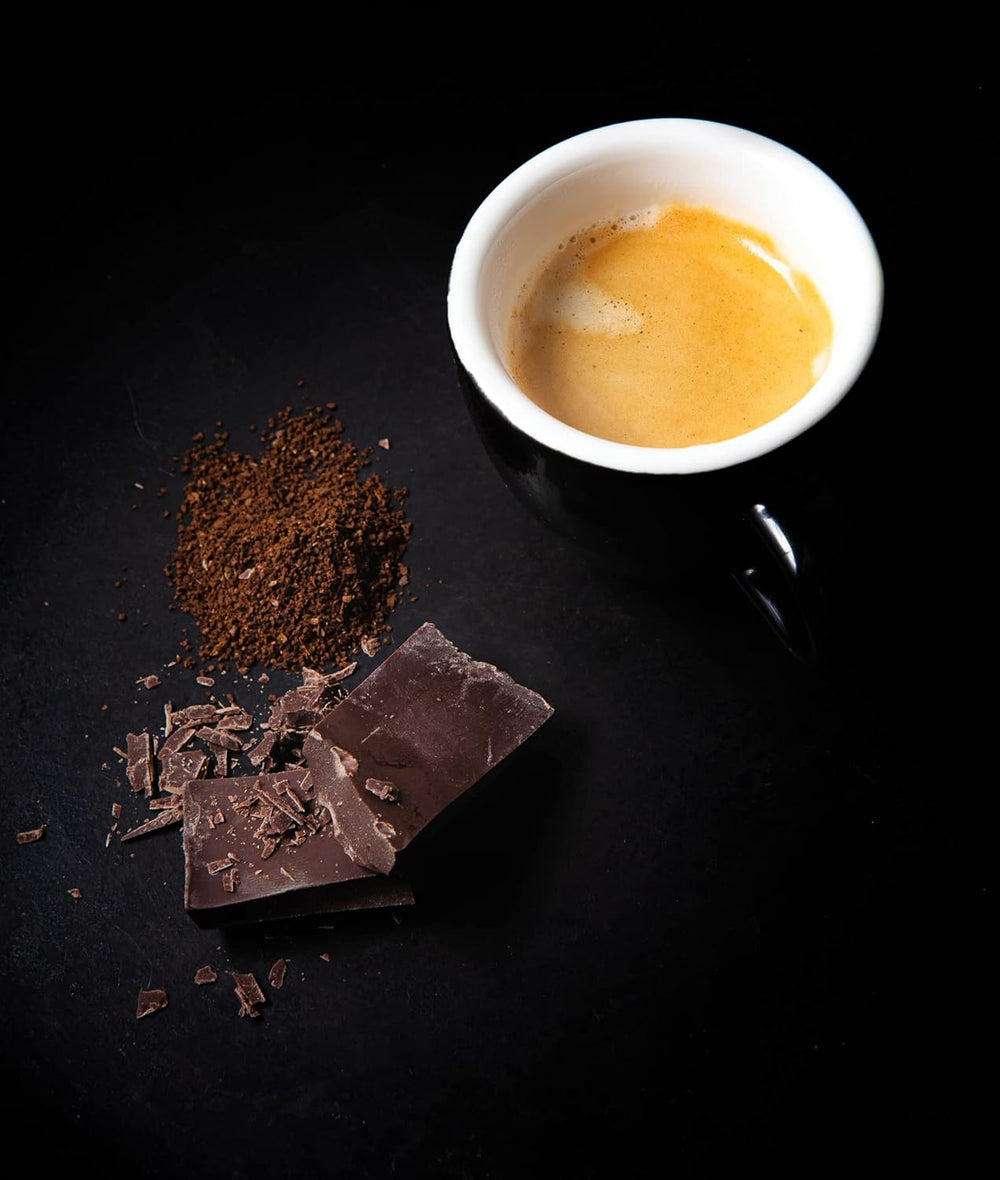 Espresso Kaffeebohnen fort 500g, Barista Kaffee schokoladig und säurearm, Espressobohnen, Bohnenkaffee mit Arabica et Robusta, crème fine, idéal pour le cappuccino