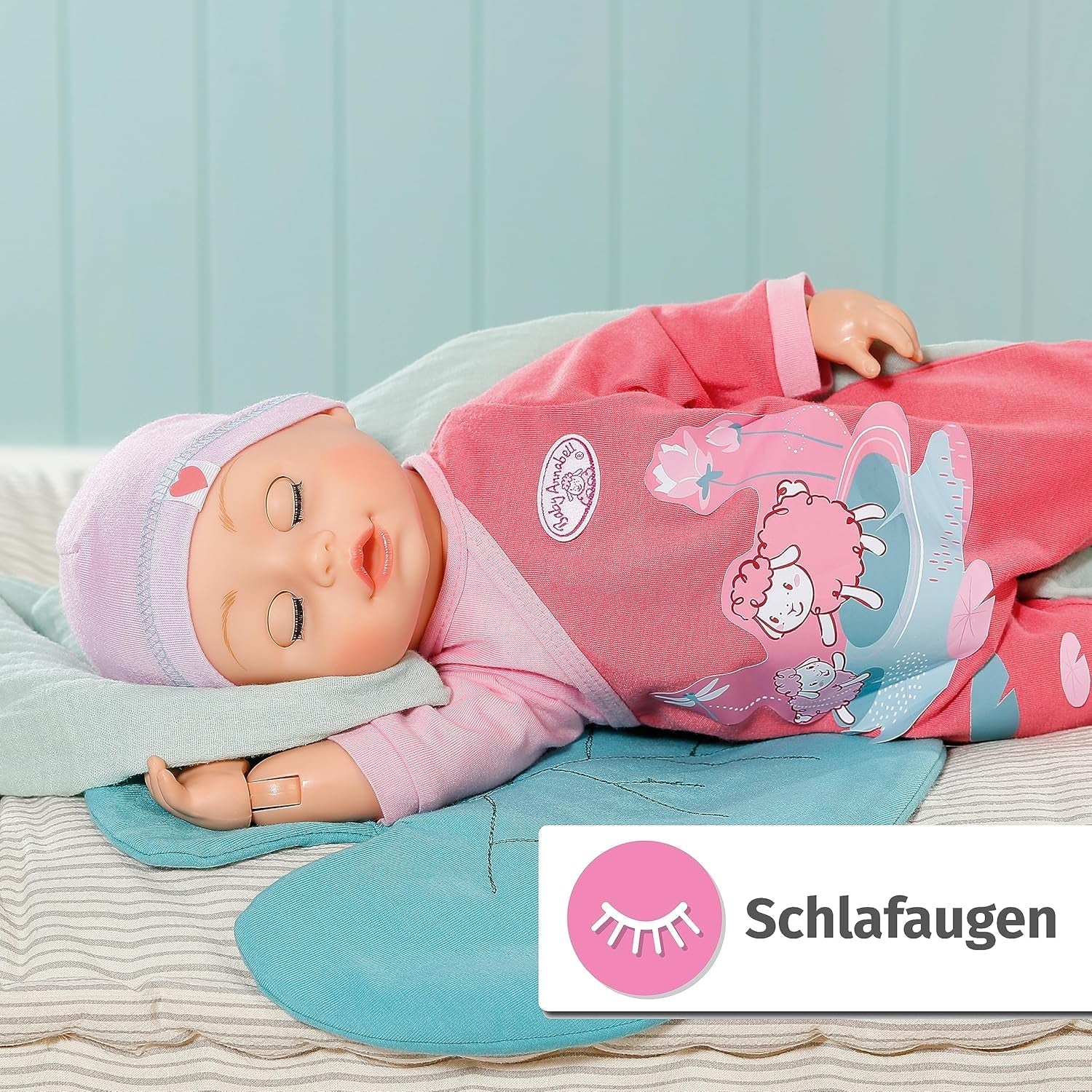 Baby Annabell Emily Run With Me 43cm, poupée rampante et qui marche avec fonction sonore, robe et chapeau roses, 710623 Zapf Creation Dolls Naty Shop