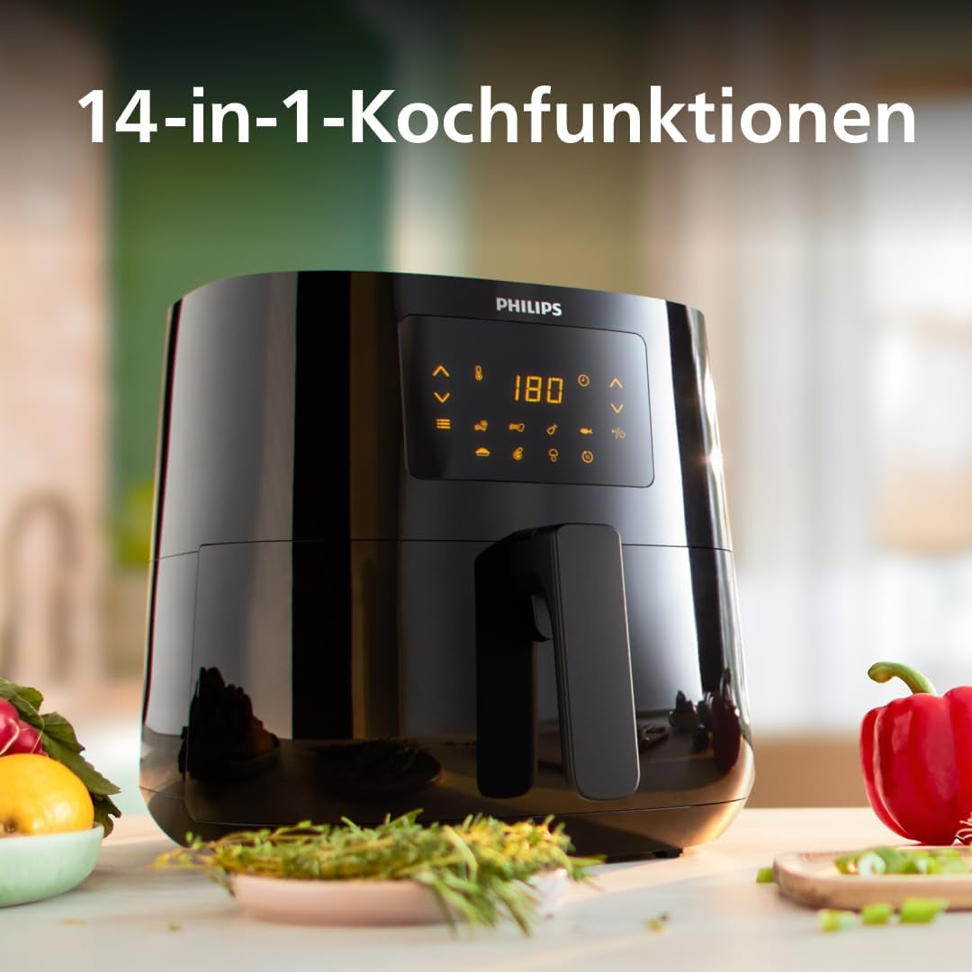 Philips 3000Er Airfryer XL - Technologie Rapid Air, friture avec jusqu'à 90 % de graisse en moins, capacité 1,2 kg, 6,2 litres, écran tactile Électroménager Naty Shop