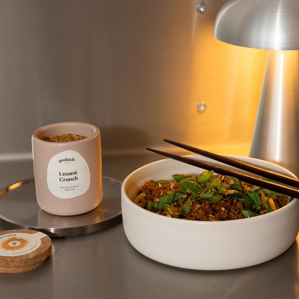 Repas-partage | Umami Crunch | Würzmischung im Keramiktopf | 75g | Végétalien, sans gluten et avec des ingrédients naturels