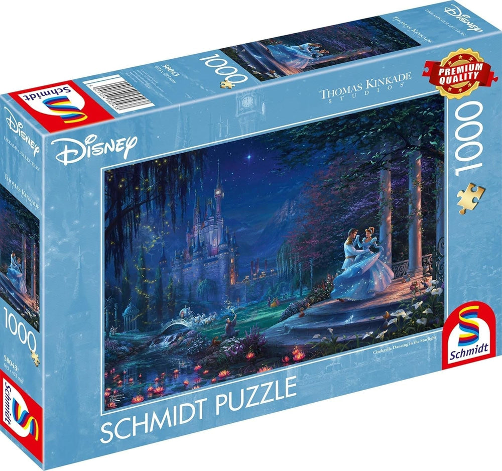 Schmidt Spiele 58043 Thomas Kinkade, Disney, Cendrillon dansant à la lumière des étoiles, puzzle 1000 pièces, puzzle coloré Naty Shop