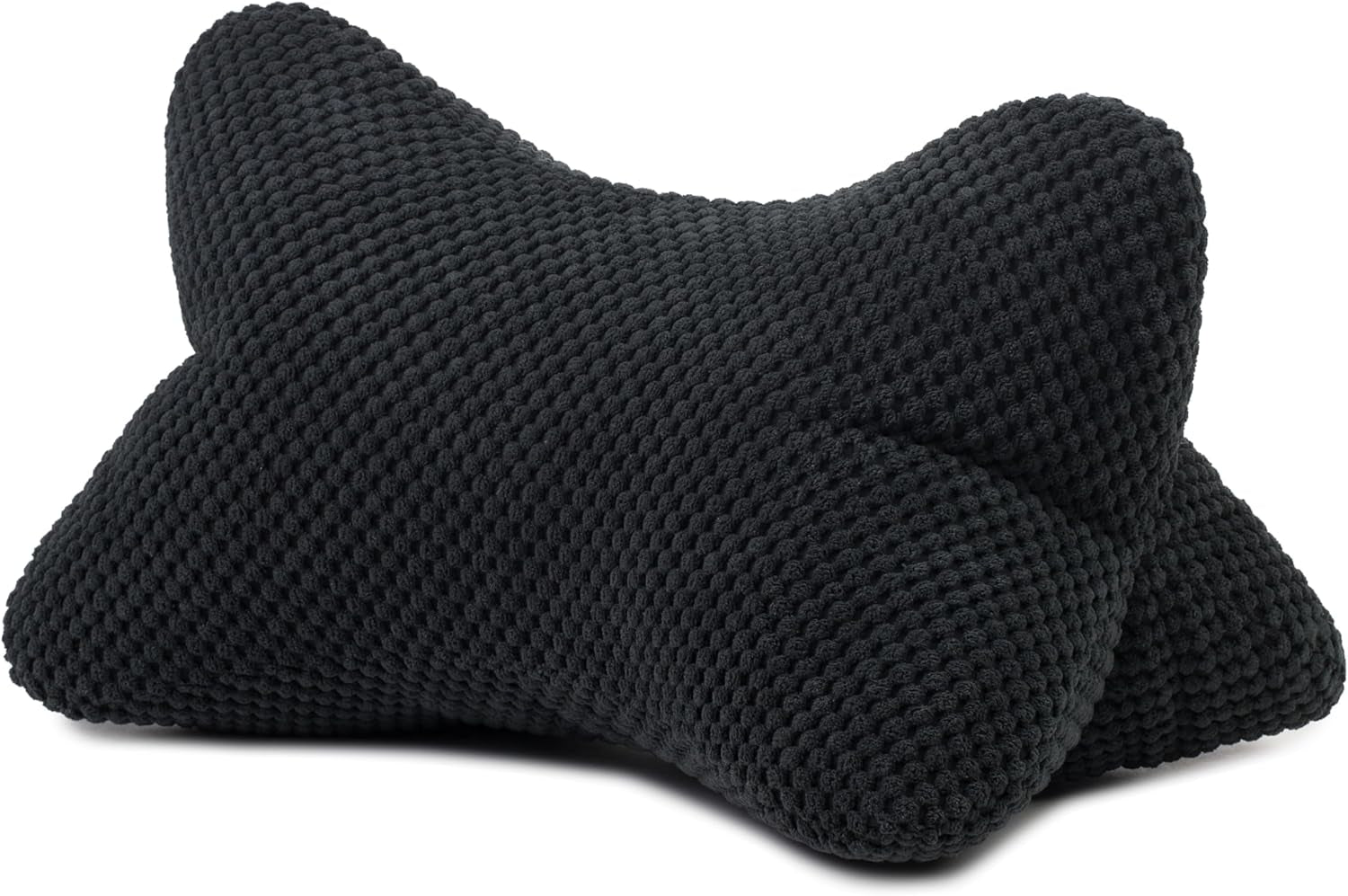 Pernă de citit Gözze - Sven, pernă de gât cu aspect texturat, pernă de citit și relaxare pentru gât și spate, 40 x 25 cm - Taupe