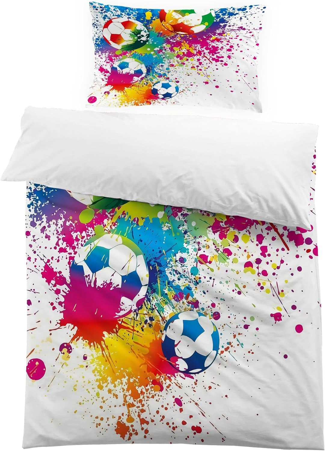 Parure de lit garçon, football, microfibre polyester Parure de lit - enfant Naty Shop Modèle 2 150X200 Cm + 50X80 Cm