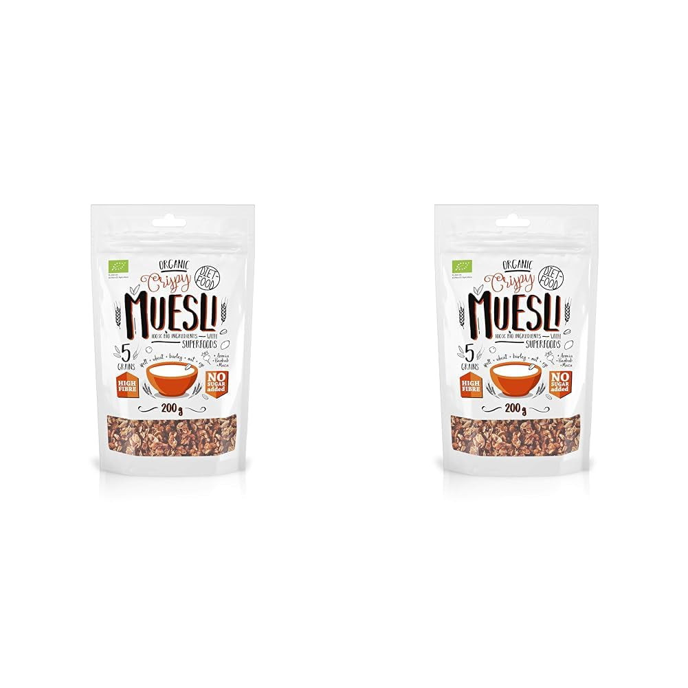 DIET-FOOD Keto Granola Mit Himbeere Low Carb Und Fettarm Glutenfreies Granola Frühstücksmüsli Non-Gmo Snack Ohne Zuckerzusatz 200G 1Er Pack Cereale Naty Shop 200 G (2Er Pack) Bio Muesli Crunch With Superfoods