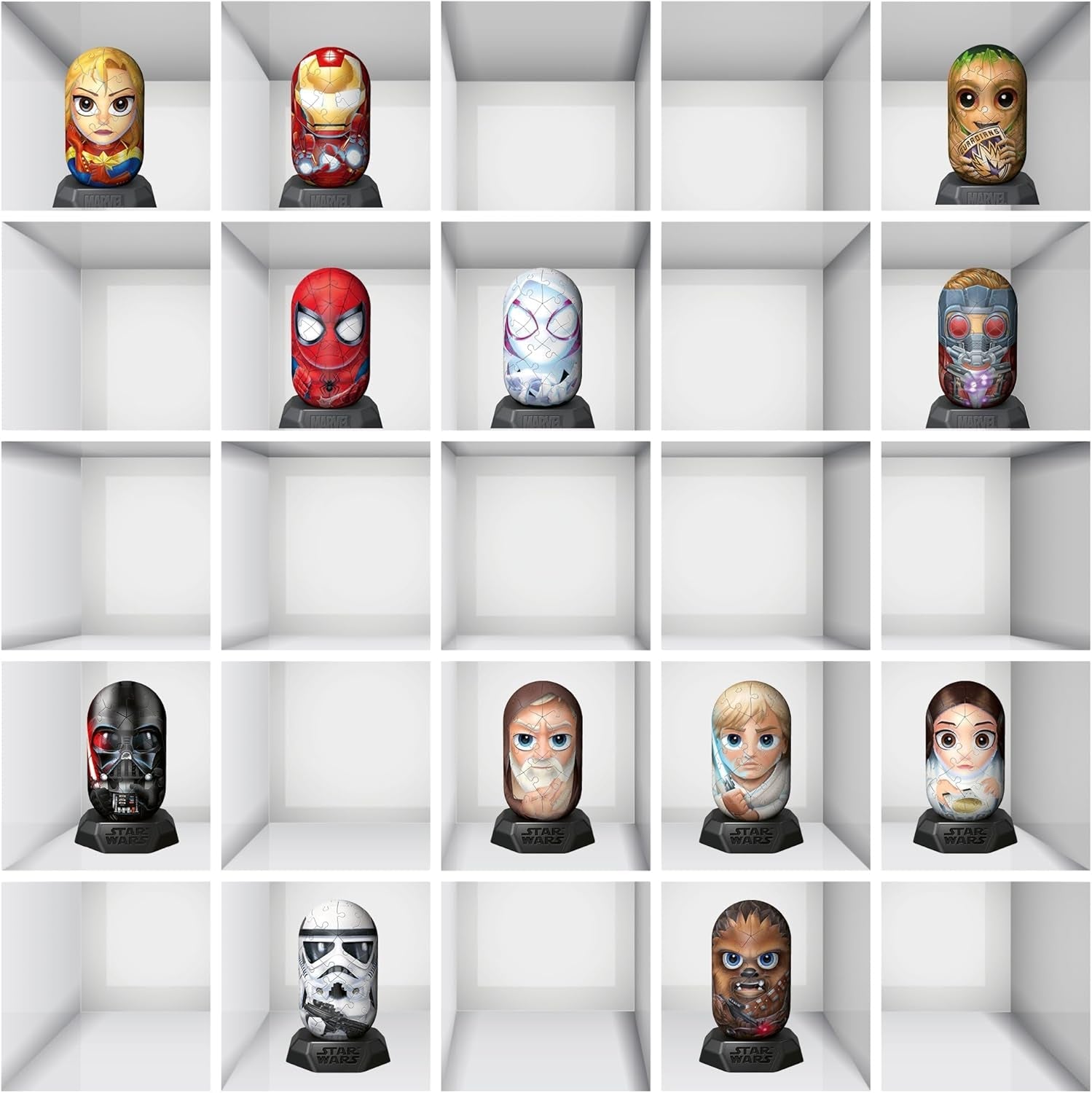 Ravensburger Hylkies : Figurines à collectionner Star Wars DIY - Figure #03 - Princesse Leia - Construire, tomber amoureuse, collectionner - Figurines d'action Star Wars Fan Mini Figures Naty Shop