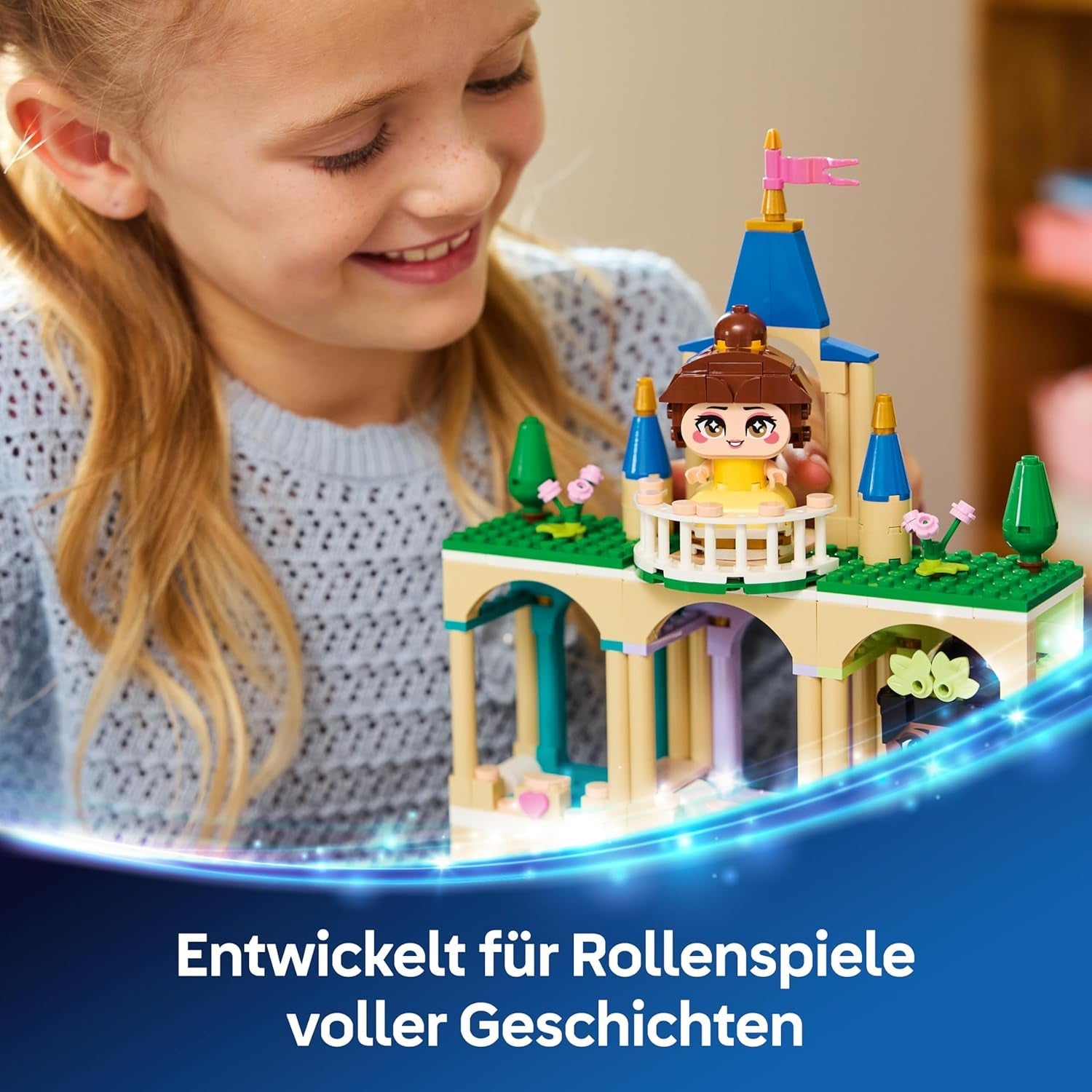 LEGO ǀ Disney Princess Die Mini-Prinzessinnen Belle und Tiana mit ihrem Schloss - Spielzeug mit 2 Minipuppen und Zubehör - DIY Deko - Geschenk für Mädchen ab 5 Jahren und Disney Fans - 43291