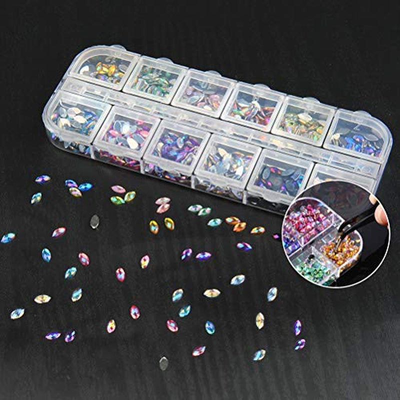 Strass pour ongles avec outils de pointage, décoration d'ongles 3D, ensemble de pierres à paillettes pour ongles, paillettes pour nail art, accessoires pour ongles, conception d'ongles avec pince à épiler