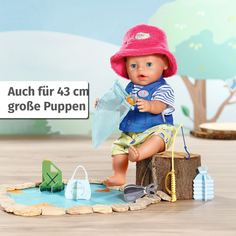 Costume de pêcheur Baby Born Teddy avec canne à pêche pour poupées de 43 cm et ours en peluche, 835982 Zapf Creation