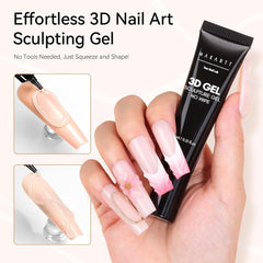 Makartt Gel 3D Nail Art – Gel de colle strass 15 g pour porte-clés à ongles, gel de sculpture d'ongles multifonctionnel pour la conception d'ongles à faire soi-même, sculpture d'ongles, modélisation d'ongles à la maison (transparent)