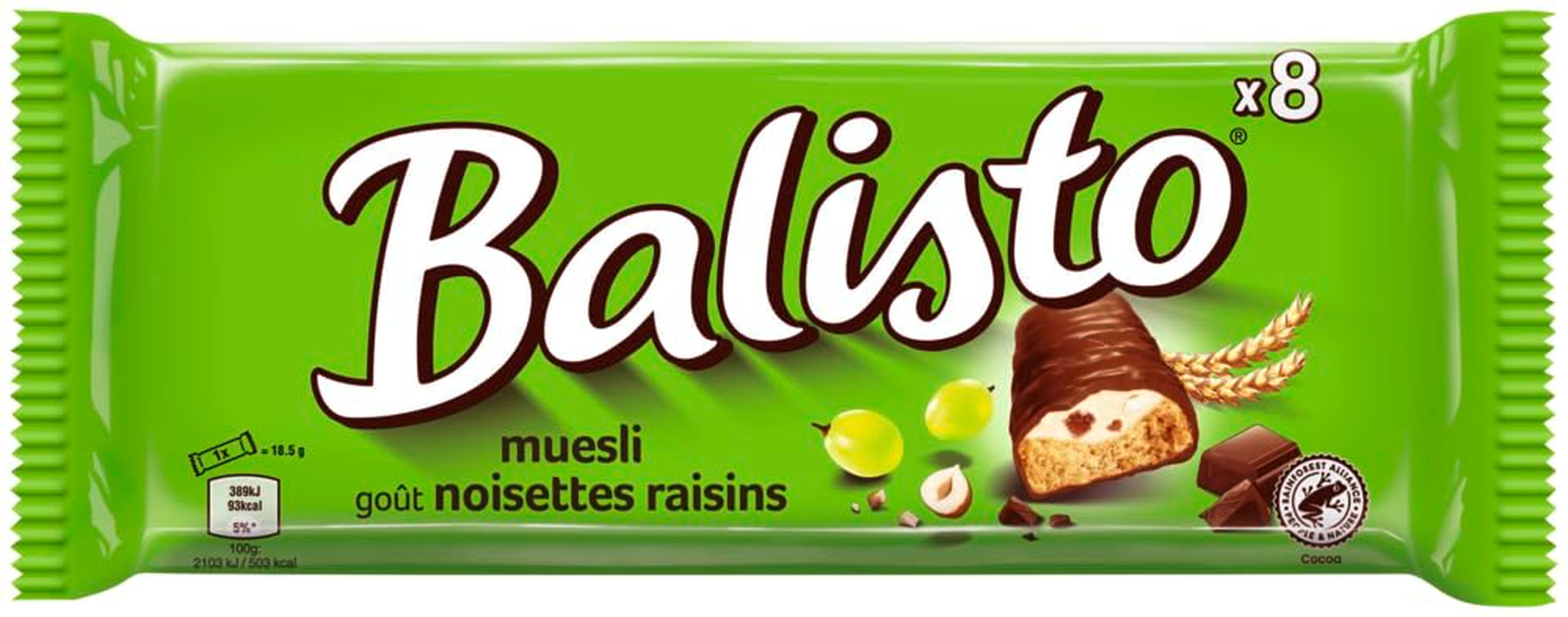 BALISTO® Multipack Muesli, céréales et raisins secs, 8x18,5g