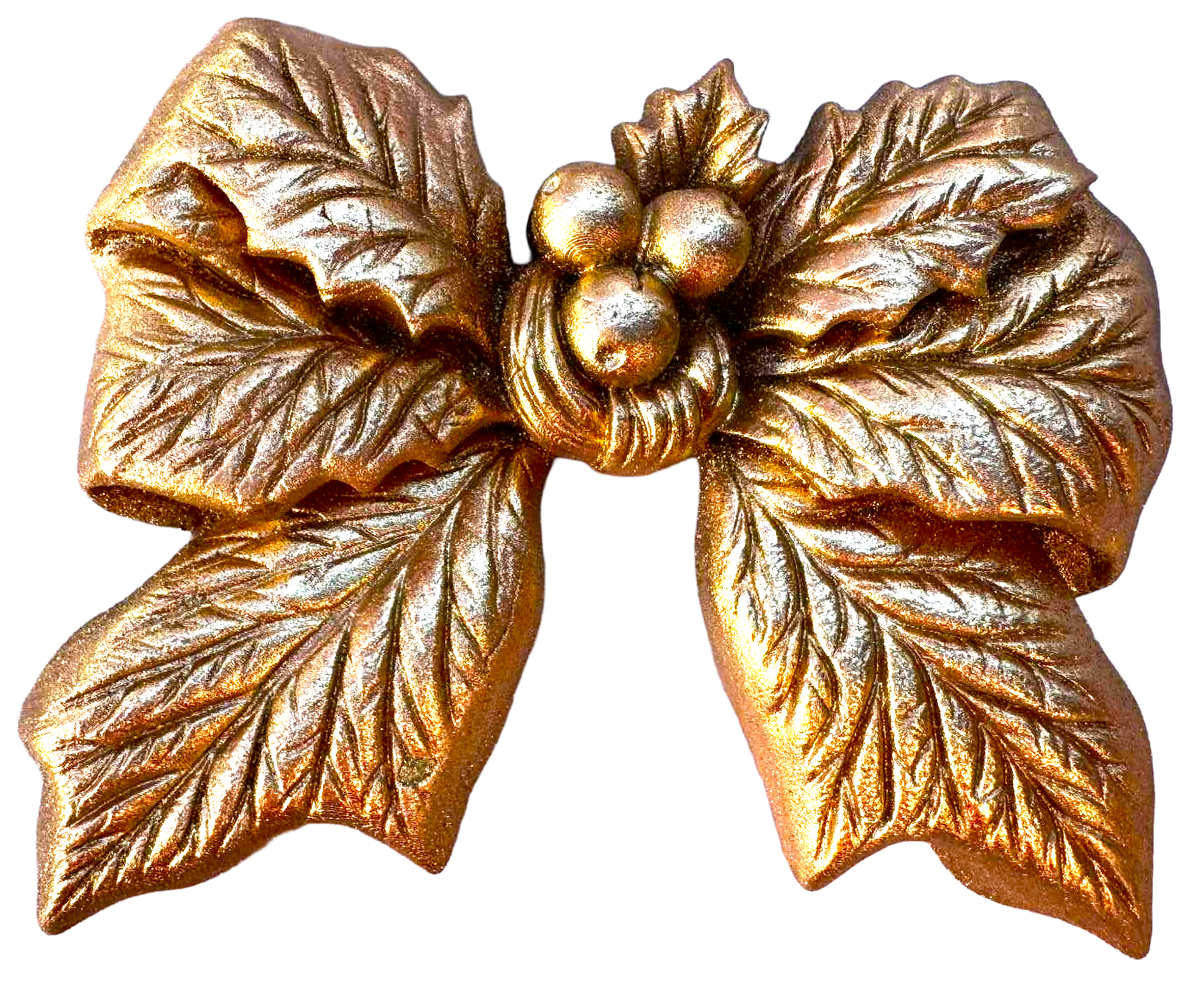Décoration Comestible Délicate Fleur de Noël - Taille 7,5 cm Goût Sucré et Aspect Doré