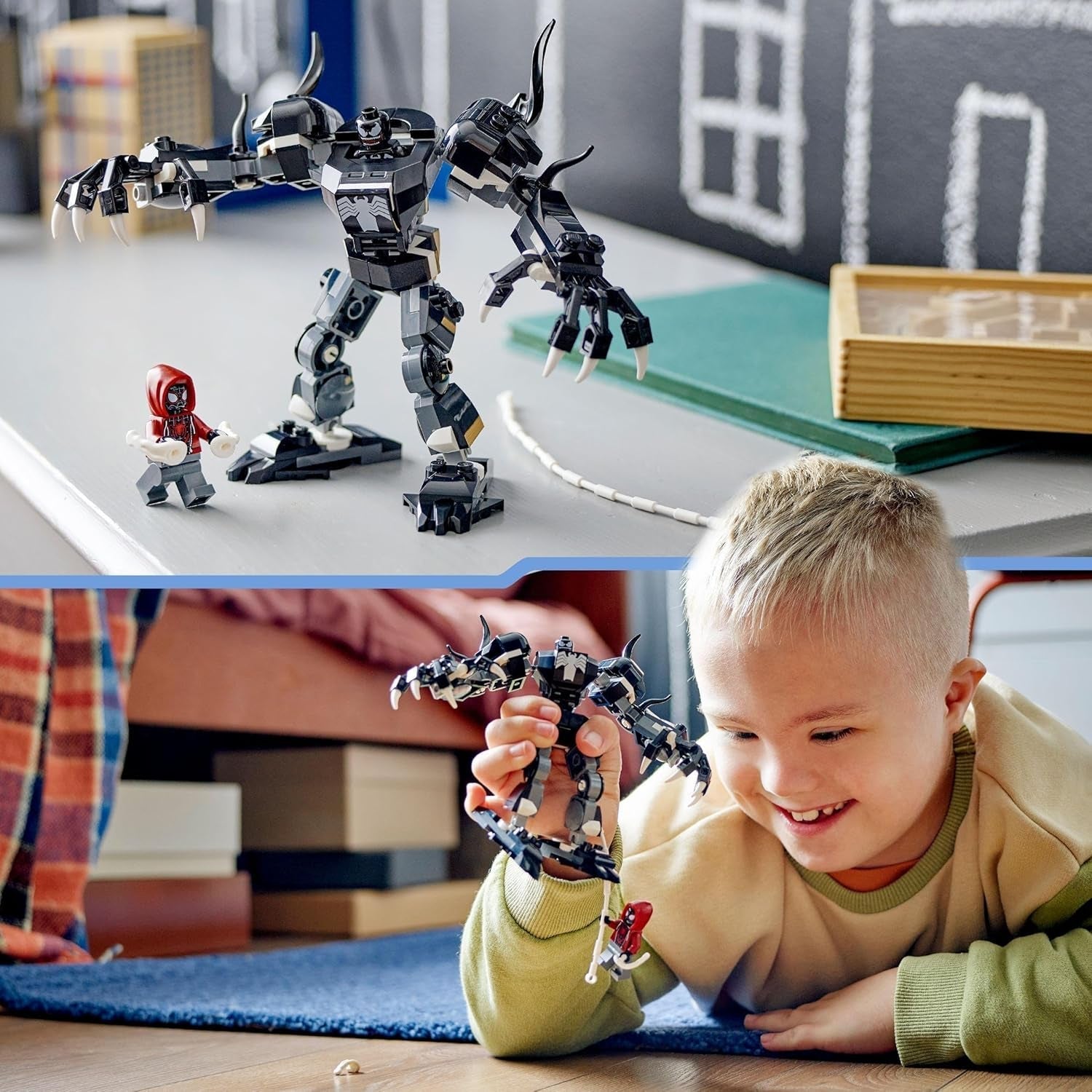 LEGO Marvel Venom Mech contre. Miles Morales Figurines mobiles pour enfants Spider-Man Set avec mini figurines Superhero Duel Jouet Cadeau pour garçons et filles de 6 ans 76276 Jeux de construction Besuche den LEGO-Store