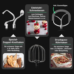 Proficook® Machine de cuisine avec XXL 12L Schüssel | Machine à laver avec moteur Longlife-Profi 2500W | Métallurgie et affichage LED | Robot Culinaire Pour Bis Zu 8,5 Kg Pâte | 13 vitesses | PC KM 1254 Mère et Enfant Naty Shop