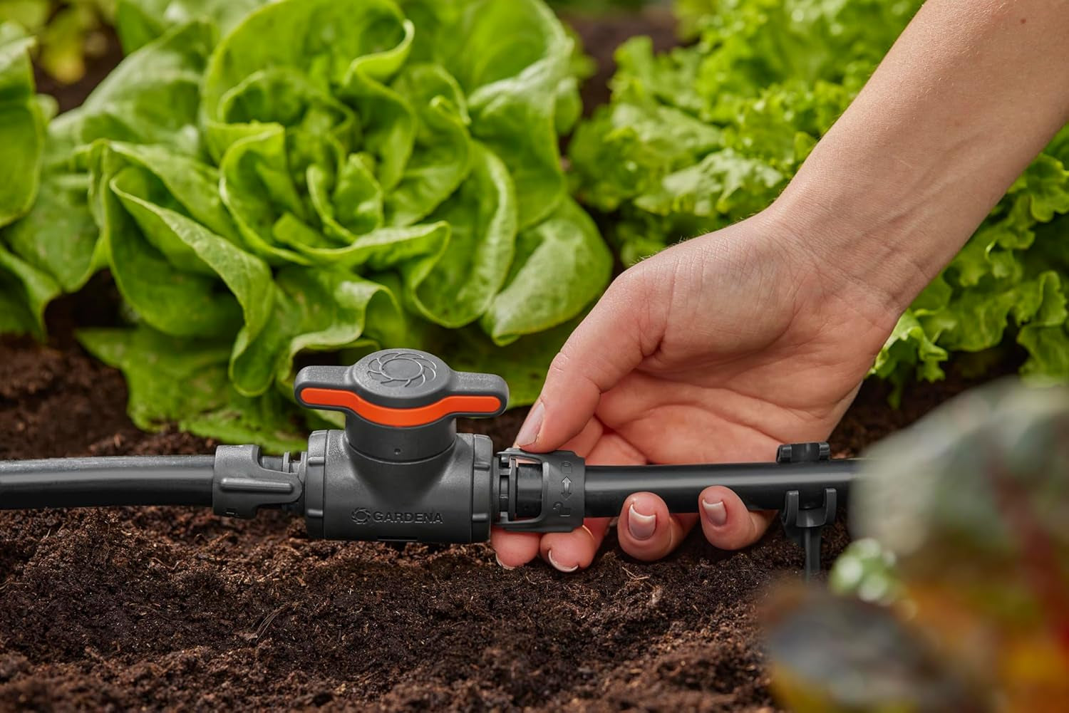 Supapă de reglare și închidere Gardena Micro-Drip-System 13 mm (1/2 inch): Închidere simplă a țevilor și reglare continuă a debitului de apă, accesoriu pentru pozarea țevilor de picurare (13207-20)