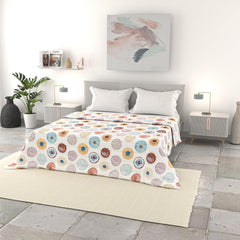 Linge de lit italien couette d'été basique, microfibre imprimée, 250X240Cm, cercle Couettes et couettes Naty Shop Cercle 250X240Cm