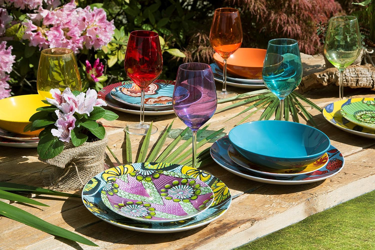 Service de table Excelsa Africa 18 pièces, porcelaine et céramique, multicolore Naty Shop