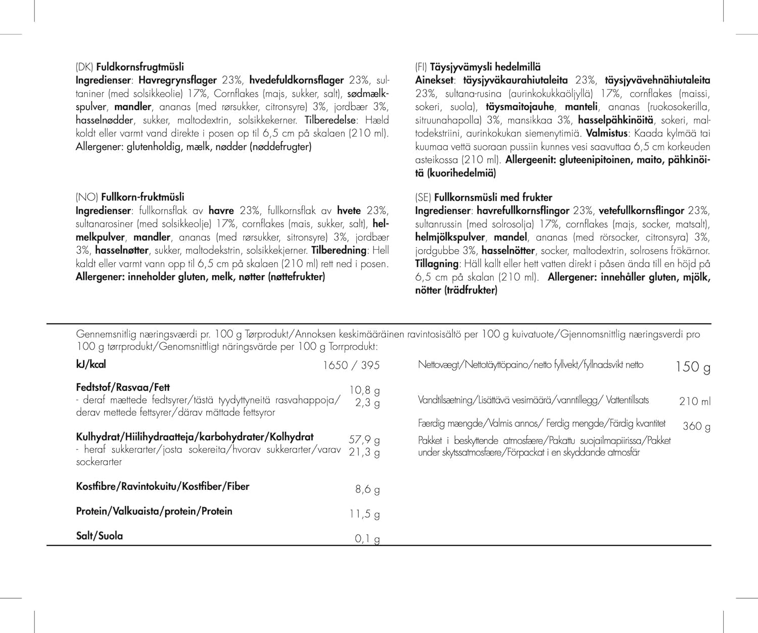 Trek'n Eat muesli aux fruits entiers