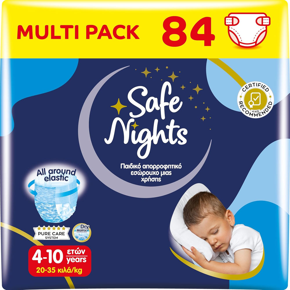 Safe Nights Girl, vêtements de nuit absorbants pour filles de 8 à 16 ans (30 à 50 kg), lot de 14