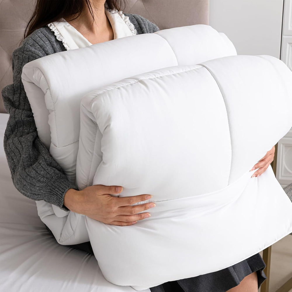 Good Nite Couette d'hiver 200 x 200 cm 460 g/m² chaude pour literie d'hiver, couette remplie de polyester, couverture de couchage blanche en microfibre 200 x 200 cm Naty Shop