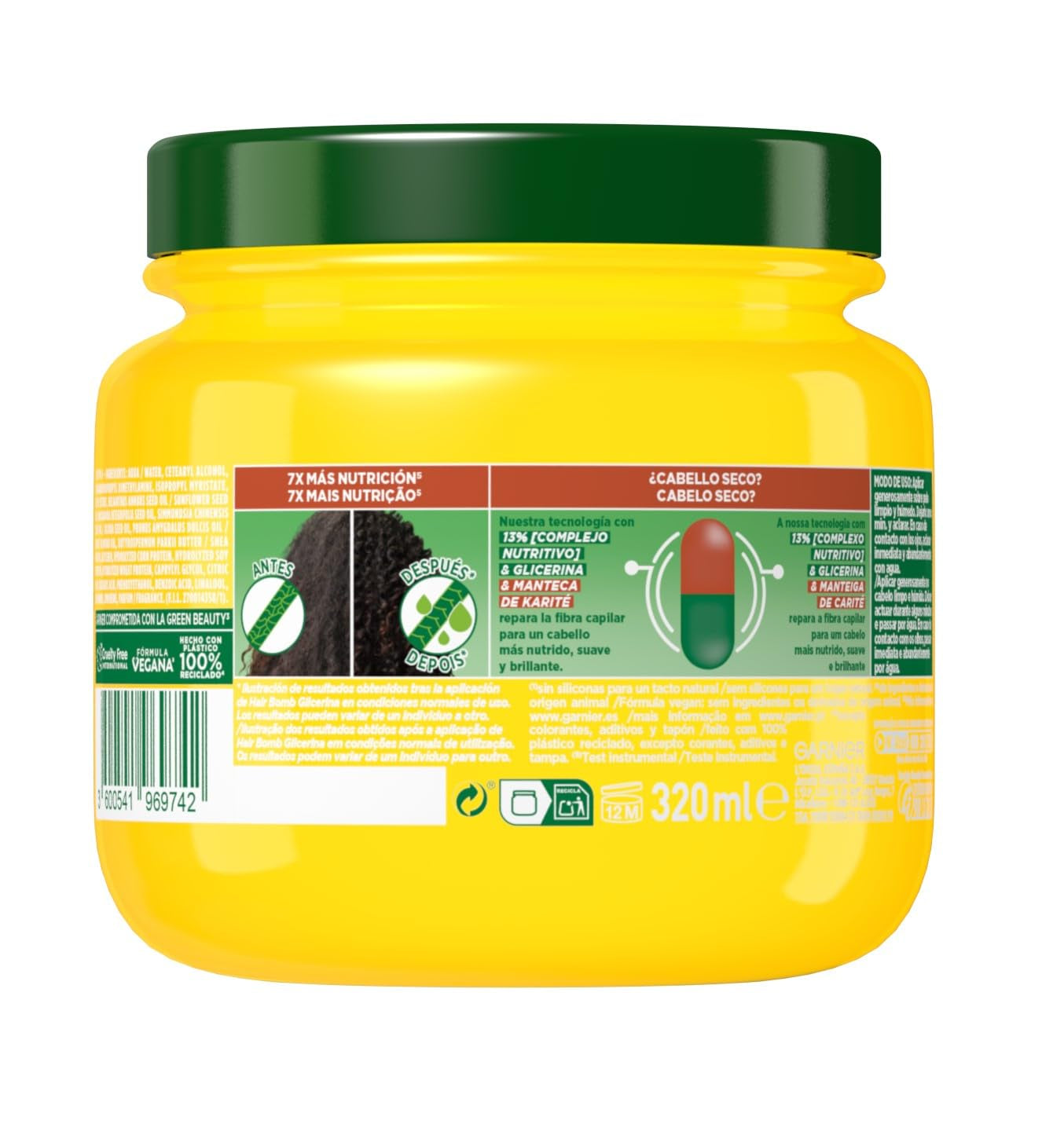 Garnier Fructis Shampoo Butter Mask Nutri Repair Butter 300 ml Masque capillaire Naty Shop