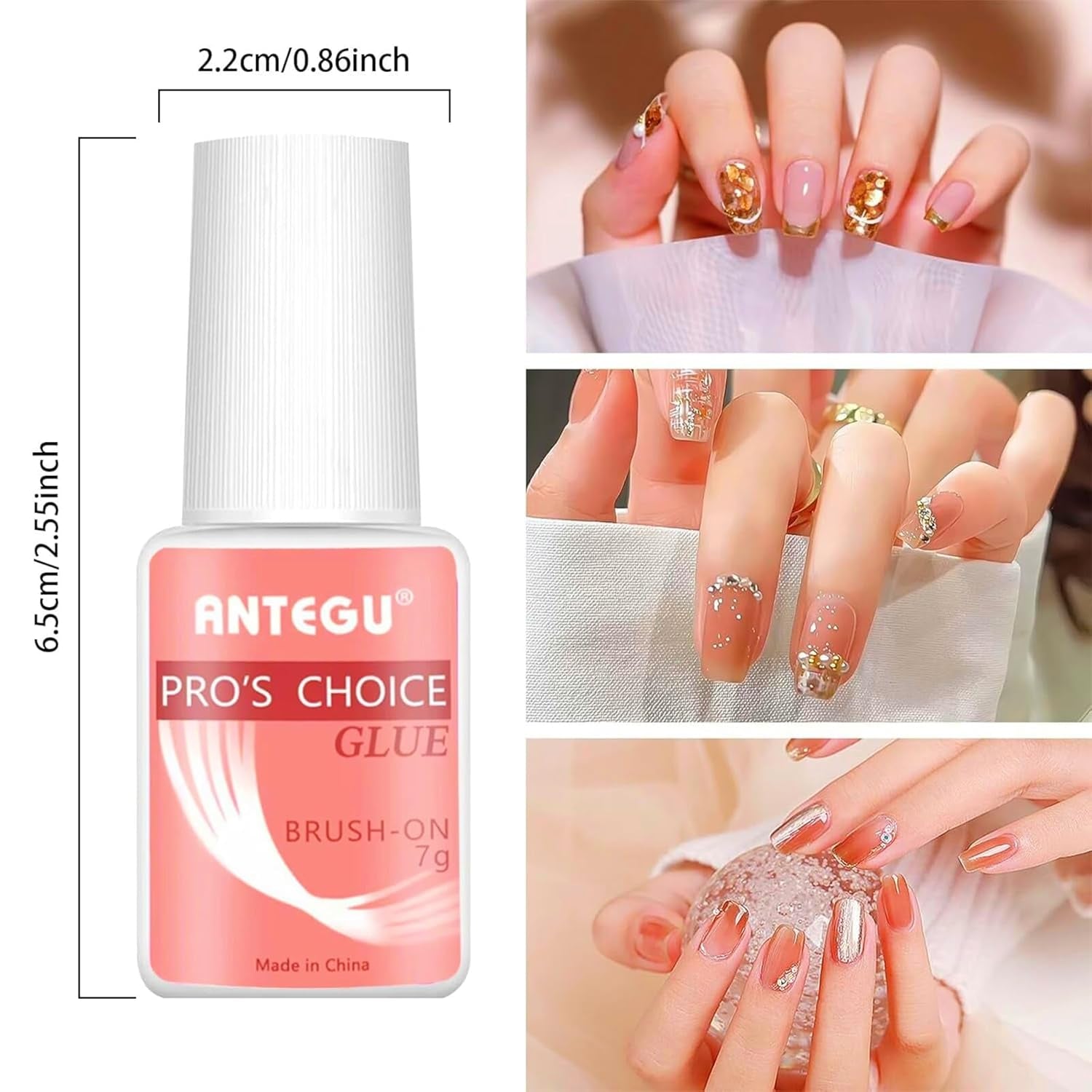 Colle à ongles extra forte – Comprend un pinceau, 4 x 7 g de colle pour extensions d'ongles, de la colle pour pointes acryliques et de la colle pour ongles artificiels.