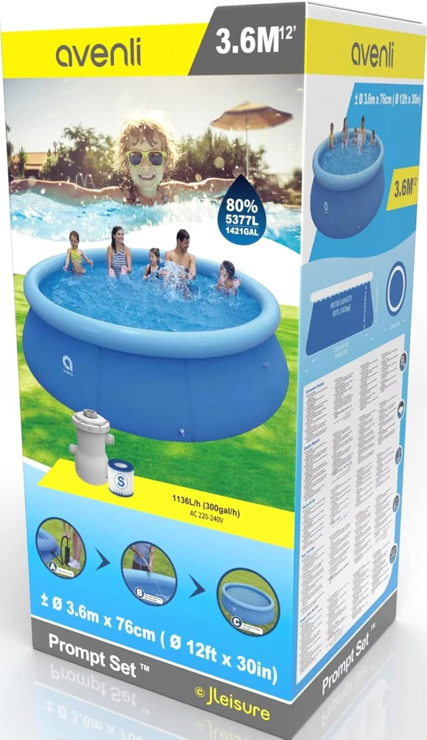 Set piscină Avenli, rotund, albastru