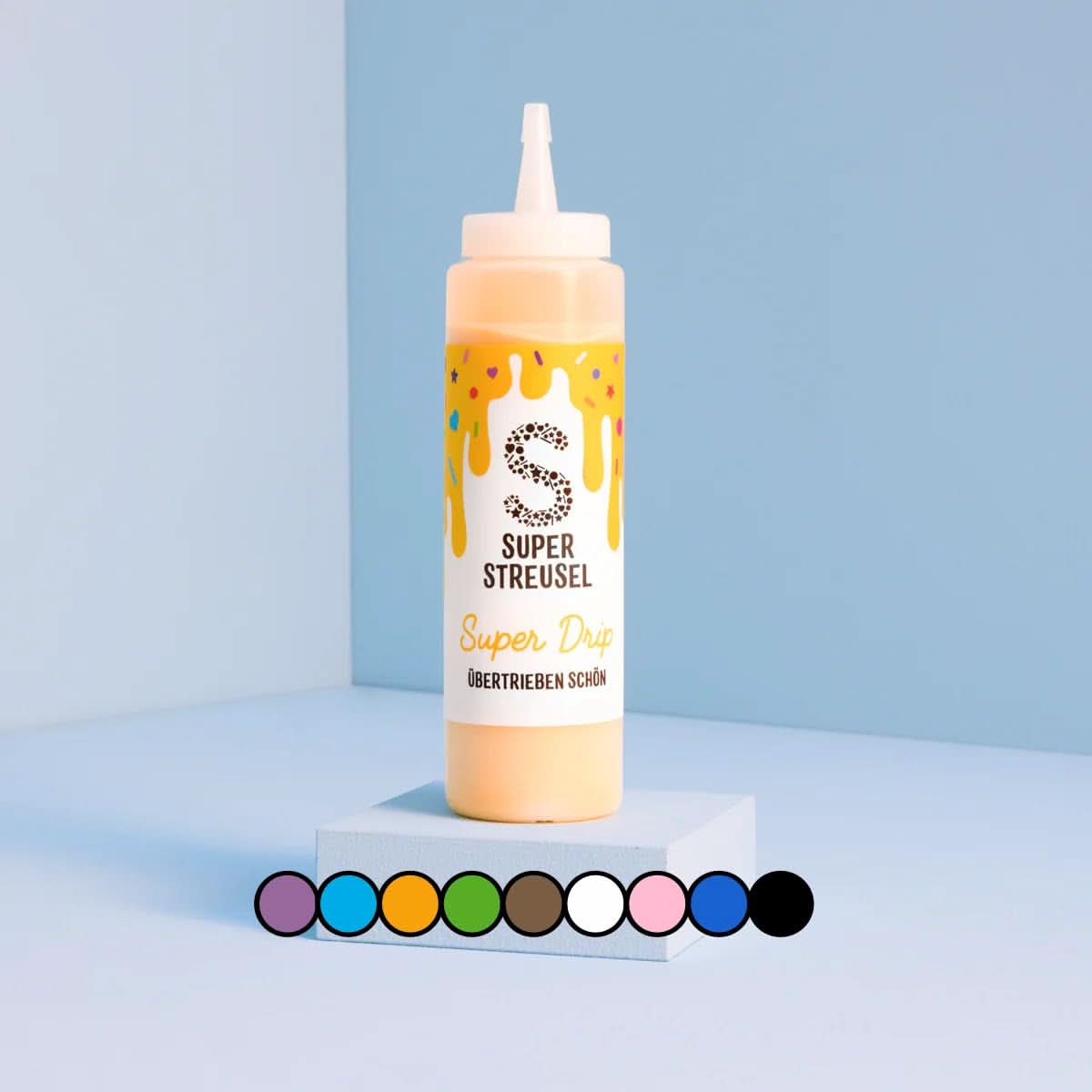 Super Drip Black Cake Glaze Cake Fondant Chocolat 300 grammes Glaçages et Décor Naty Shop Jaune