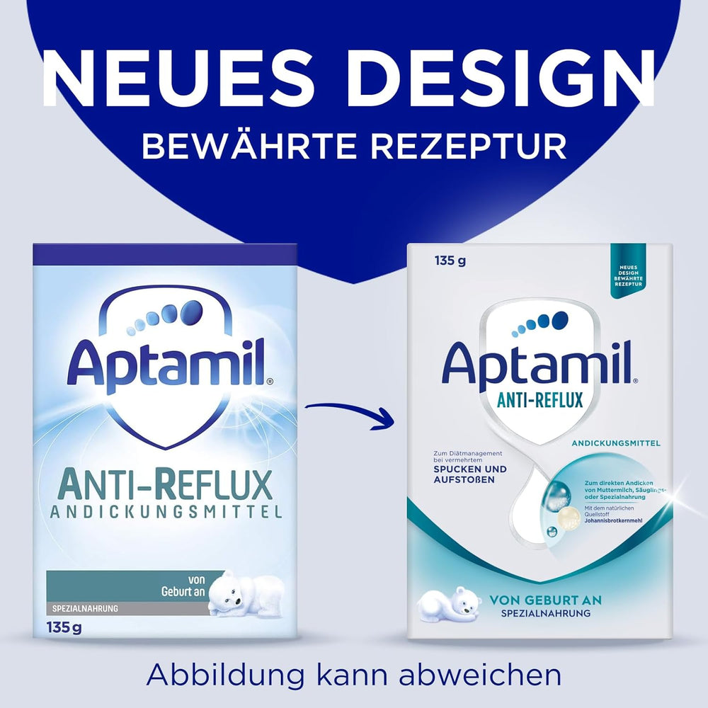 Aptamil Anti-Reflux - Formule Complète Dès la Naissance Gestion Diététique Vomissements & Régurgitations Aliments pour Bébé Lait en Poudre 6 x 135 g