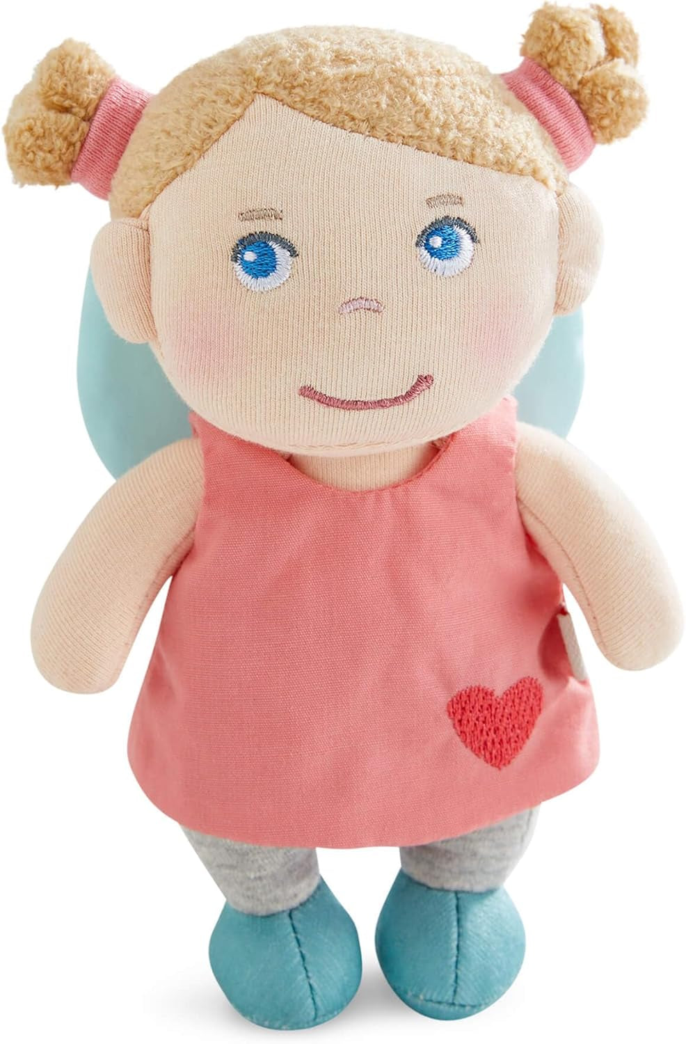 HABA Guardian Angel Lore - Poupée textile moelleuse (15 cm), cadeau de bienvenue parfait pour les bébés et les jeunes enfants - Lavable à 30 °C - 2011870001