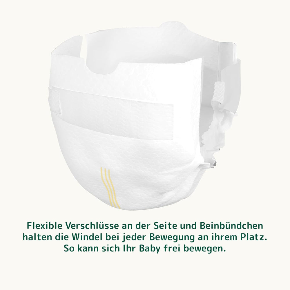 Scutece Bambo Nature pentru bebeluși, mărimea 0 (1-3 kg), 144 buc., cutie lunară | Scutece premium cu protecție îmbunătățită împotriva scurgerilor | Confort și libertate supreme pentru nou-născuți | Scutece testate dermatologic