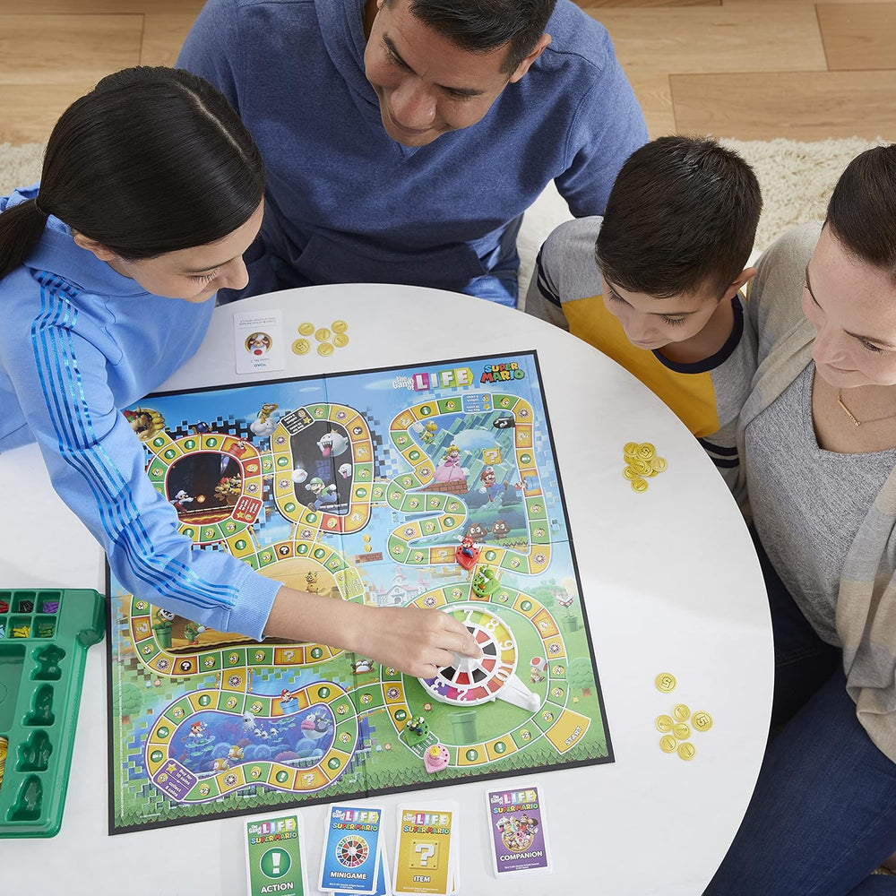 Jeu de société Hasbro The Game of Life Super Mario pour les enfants de 8 ans et plus, jouez à des mini-jeux, collectez des étoiles et combattez Bowser