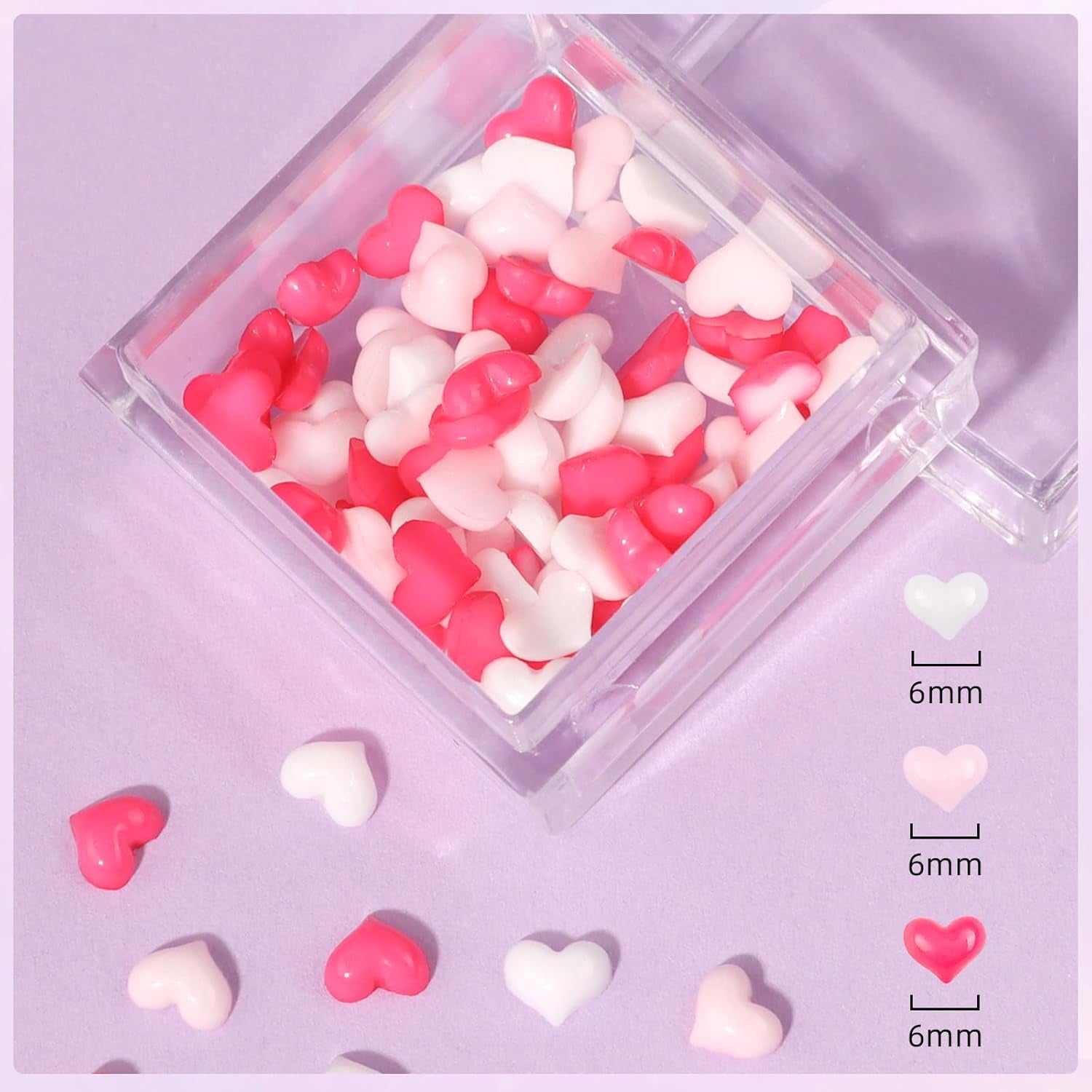 Makartt Gel adhésif pour strass – 15 ml de colle UV pour ongles avec breloques roses en forme de cœur, bijoux et accessoires de design d'ongles pour manucure à domicile, cadeau de Saint-Valentin