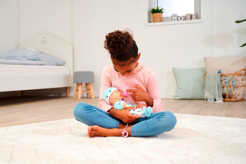 Poupée nouveau-né éléphant en vinyle de 30 cm, avec fonction de boisson et d'arrosage, biberon et tétine, à partir de 2 ans