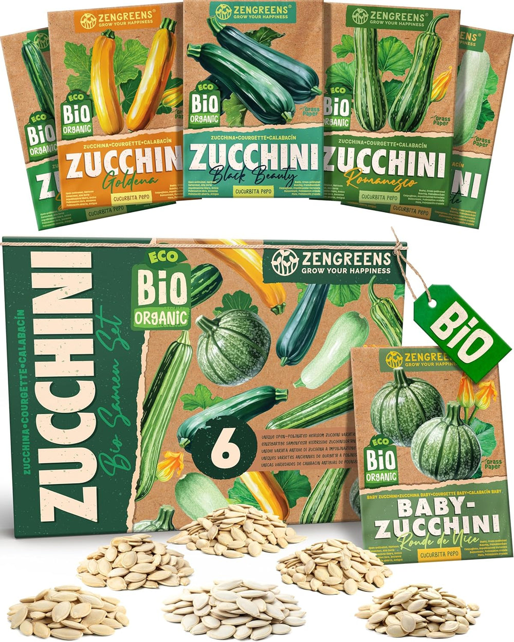 Graines de basilic biologiques dans un ensemble de 6 - 6 graines de basilic pour une culture facile dans le jardin, le balcon ou le parterre surélevé - Graines de plantes - Semis