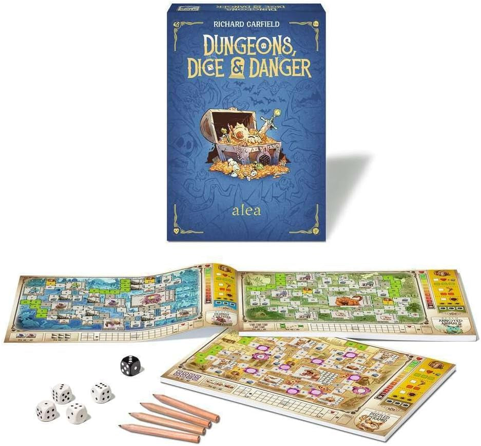Ravensburger 27270 - Donjons, Dés et Danger, Jeu de stratégie Alea, Jeu de dés pour adultes, Jeu de roulement et d'écriture à partir de 12 ans