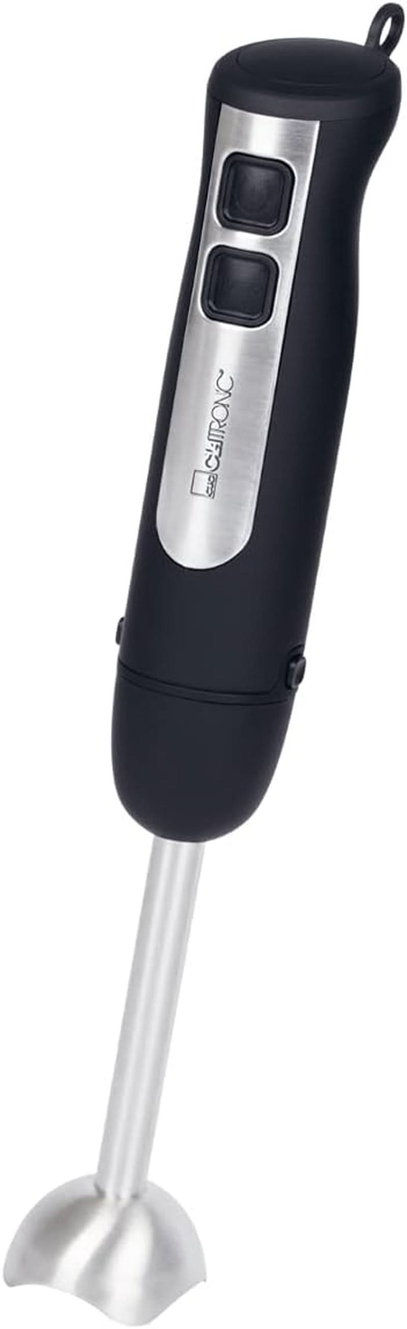 Clatronic Stabmixer SM 3739 Pürierstab, Handmixer, Mixer Für Smoothie, Shakes, 2 Stufen-Schalter, Multizerkleinerer, Edelstahl-Stab and Messer, Aufhängeöse, 800 Watt Motor, Schwarz-Edelstahl Mother and Child Naty Shop
