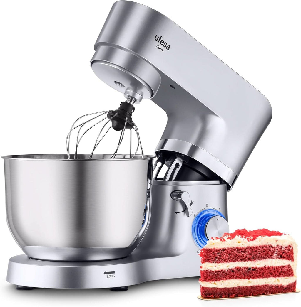 Ufesa Genius 5-In-1 Küchenmaschine Für Professionelle Backwaren, 1200W, 5L, Multifunktions-Küchenroboter, Edelstahl-Schüssel, 6 Geschwindigkeiten + Turbo, 3 Zubehörteile Enthalten, Bpa-Frei Mama si Copilul Naty Shop Inox