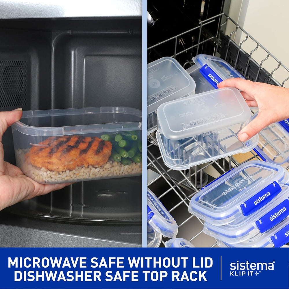 Pot pour le stockage des aliments KLIP IT System | 9,67 litres | Pot de conservation empilable et hermétique avec couvercle, adapté au réfrigérateur/congélateur | Plastique sans BPA | clips bleus | 1 pièce (paquet de 4) boîtes de conservation alimentaire Naty Shop