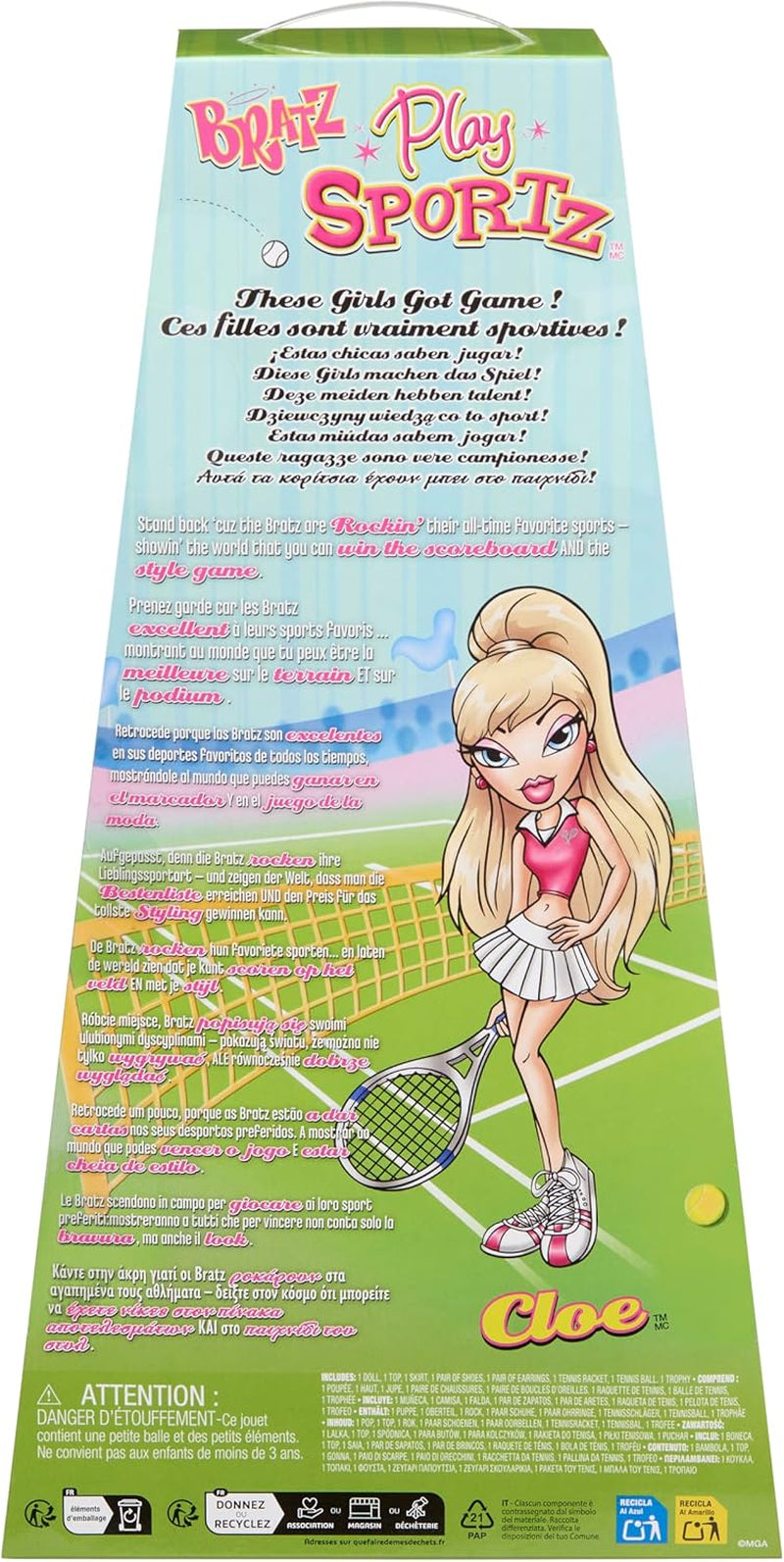 Bratz Play Sportz Cloe (Tennis) – poupée mannequin avec accessoires