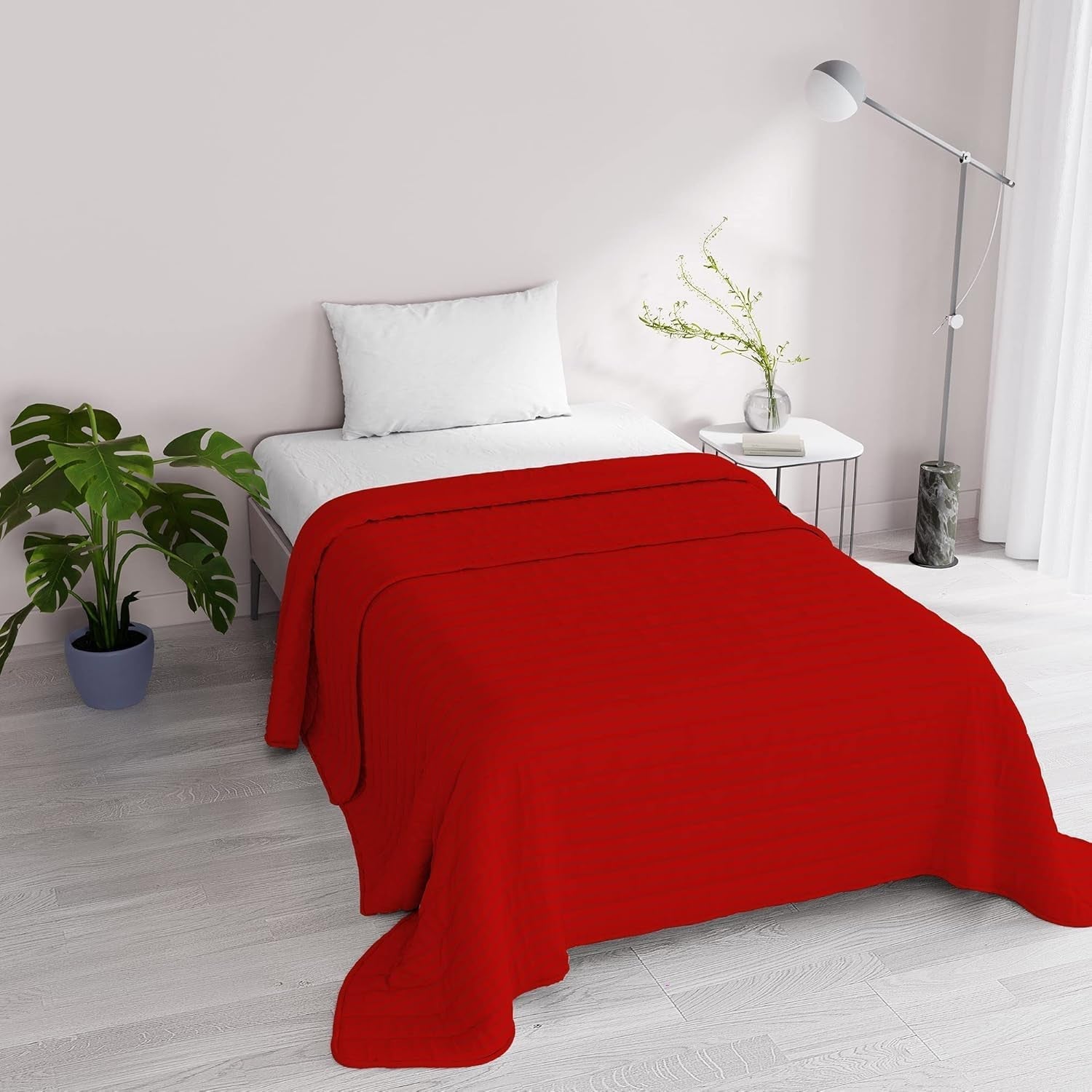 Couette d'été Satin Rayures, polyester, crème, 260X250 Cm Couettes et couettes Naty Shop Rouge 170X250 Cm