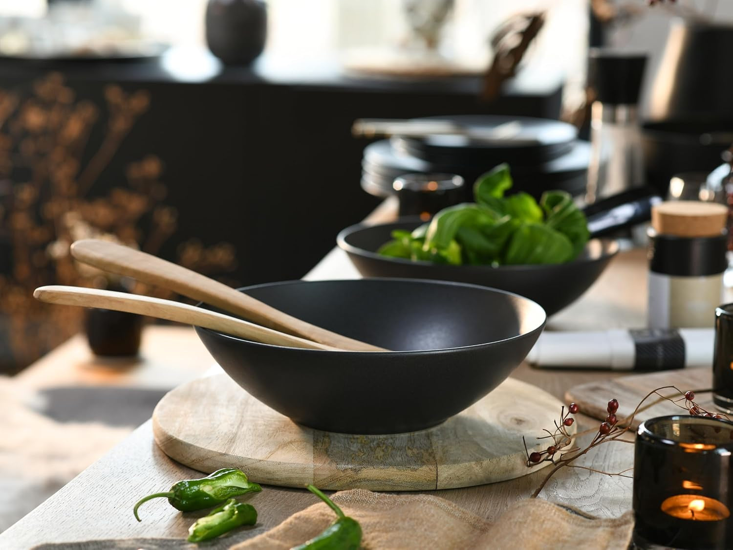 Creatable, 30007, Série Soft Touch, Service de Vaisselle 2 Pièces, Service à Salade en Grès, Passe au Lave-Vaisselle et au Micro-Ondes, Fabriqué au Portugal