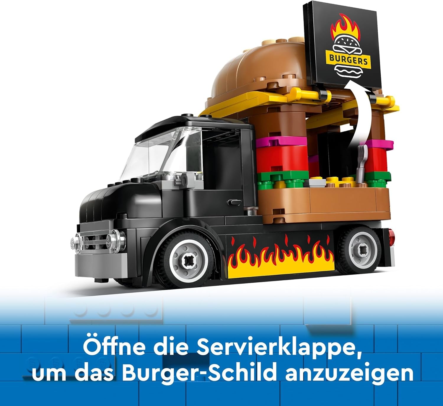 LEGO City Burger Van, Food Truck Toy for 5 Plus Year Old Boys & Girls, Vehicle Building Toys, Kitchen Playset with Vendor Minifigure and Accessories, Imaginative Play Gifts for Kids 60404