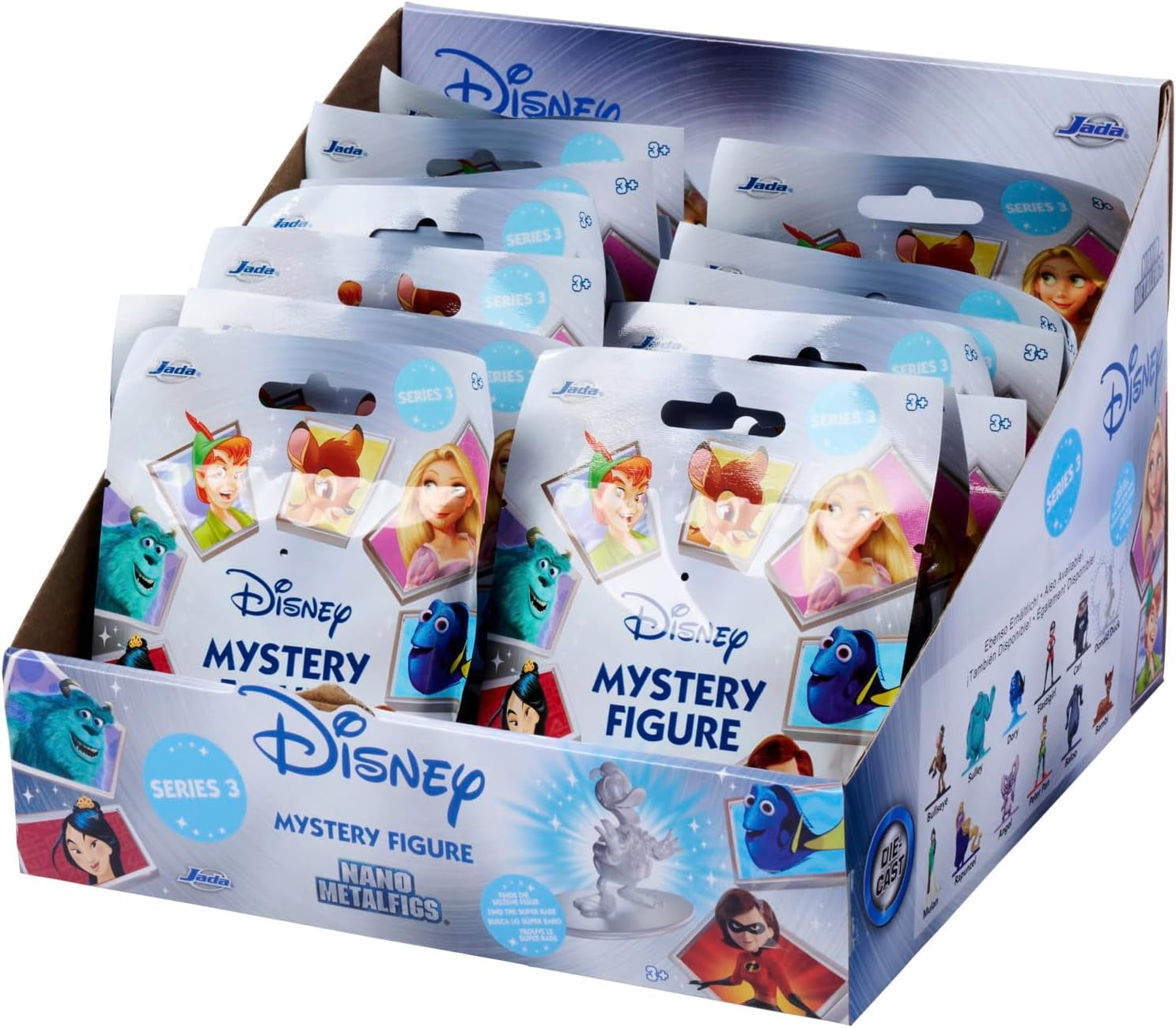 Jada Toys Figurine Disney (1X Figurine Mystère en Blind Pack) - 1 Figurine Surprise à Collectionner Parmi 12 Figurines Disney, Figurine Nano Métal (Environ 4 Cm) Pour Enfants & Fans À Partir de 3 Ans, Série 3 Figurines Naty Shop
