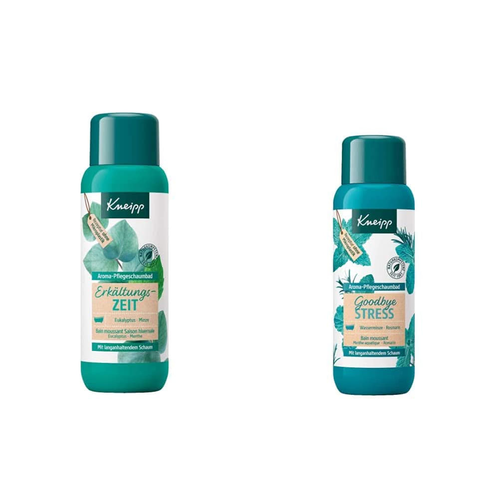 Kneipp Aroma Foam Bath Cold Season, additif de bain aux huiles essentielles naturelles d'eucalyptus et de menthe, 400 ml Douche et Bain Naty Shop Goodbye Stress Pack de bain moussant