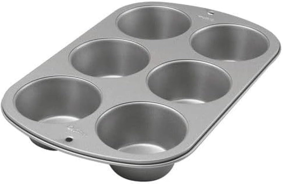 Wilton 445291 445291 Moule à muffins Jumbo, revêtement antiadhésif, 6 trous, 4,5 X 22,2 X 34,2 cm, moules et plaques à pâtisserie en acier Naty Shop
