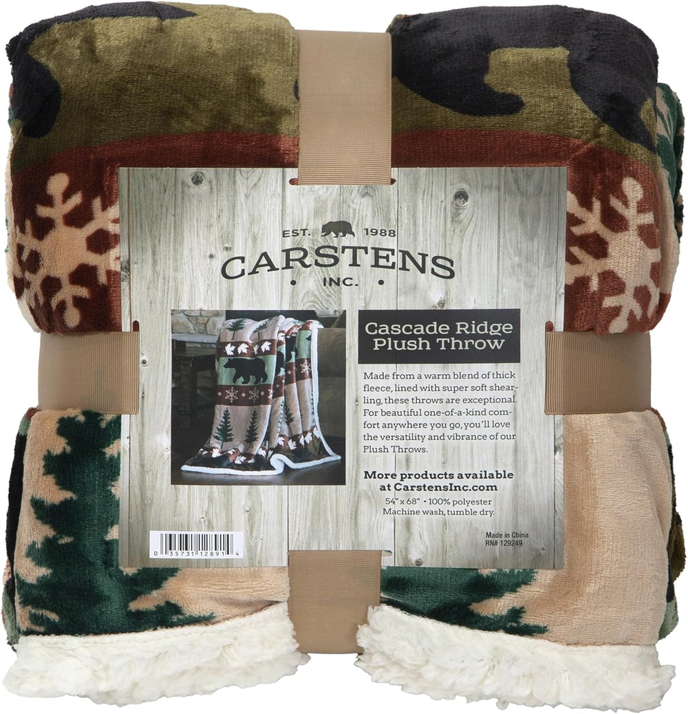 CARSTENS, INC. Couverture Wrangler Ultra Premium, super douce, polaire Sherpa, surdimensionnée, 137,2 x 172,7 cm, lits et couvertures Southwest Horizon Carstens, Inc. Cascade Ridge